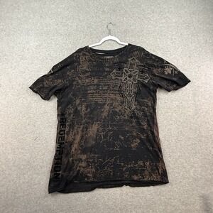 Raw State Affliction Mens  Short Sleeve Cross Velour Mallgoth Shirt Size 2XL XXL